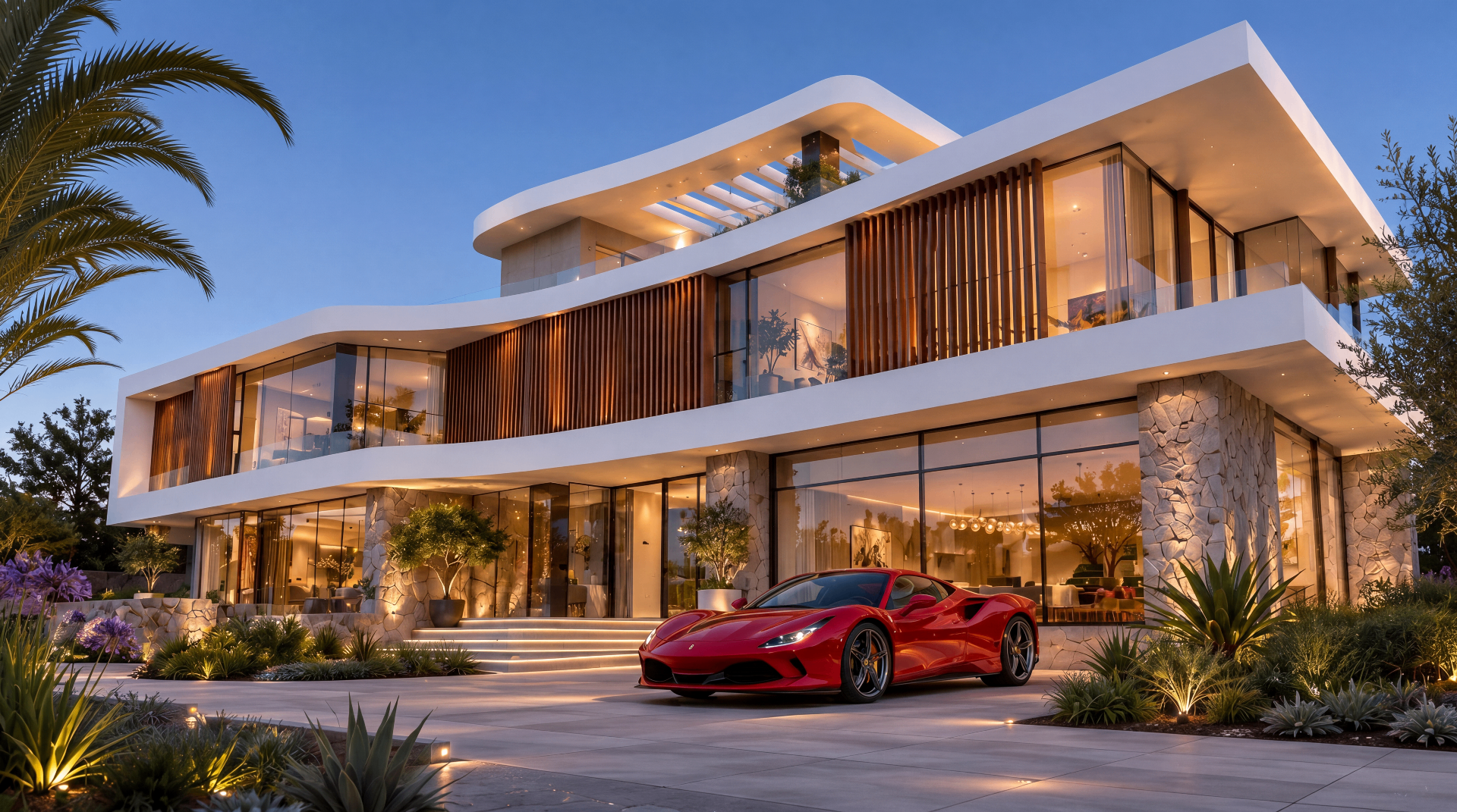 Curved Villa — Ferrari Arrival