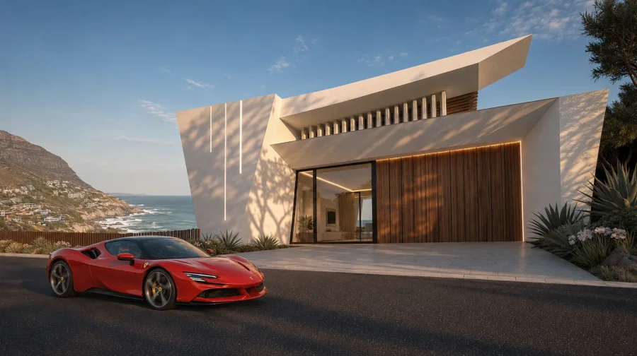 Cliffside Residence — Exterior · Lifestyle architectural rendering