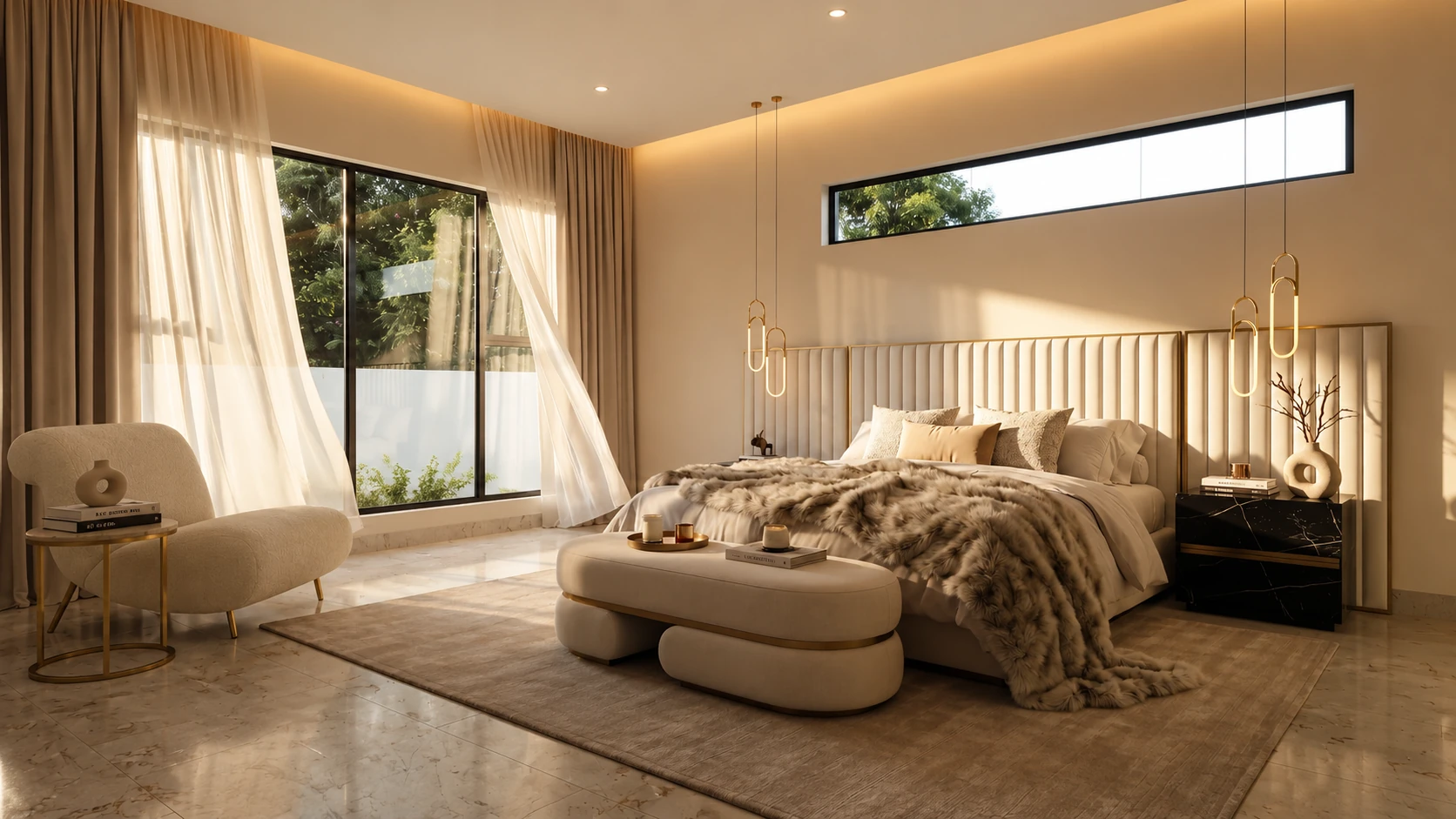 Primary bedroom suite render