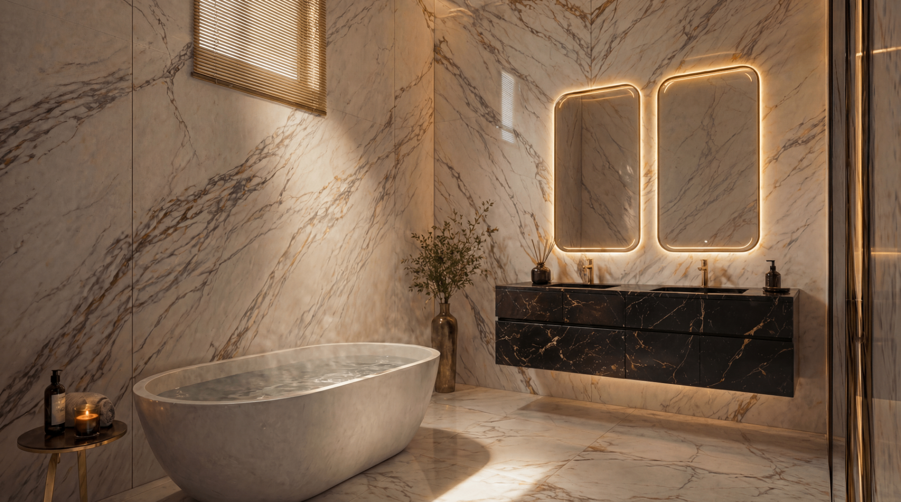 Aurora Majesty — Marble Bathroom