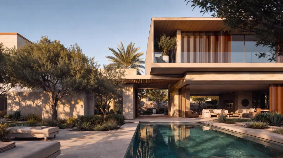 Desert House — Exterior architectural rendering